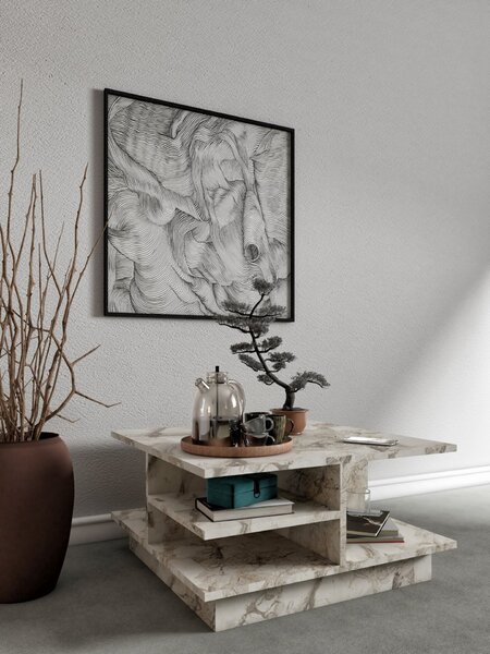 Hanah Home Coffee Table Ephesus Marble Skull - Ephesus Marble
