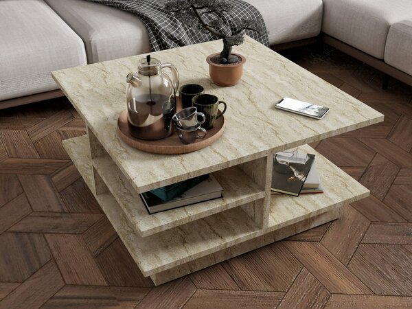 Hanah Home Coffee Table Travertine Skull - Travertine