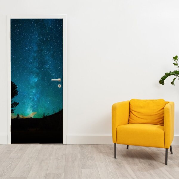 Fotótapéta ajtóra - Éjszakai égbolt csillagokkal (95x205cm)
