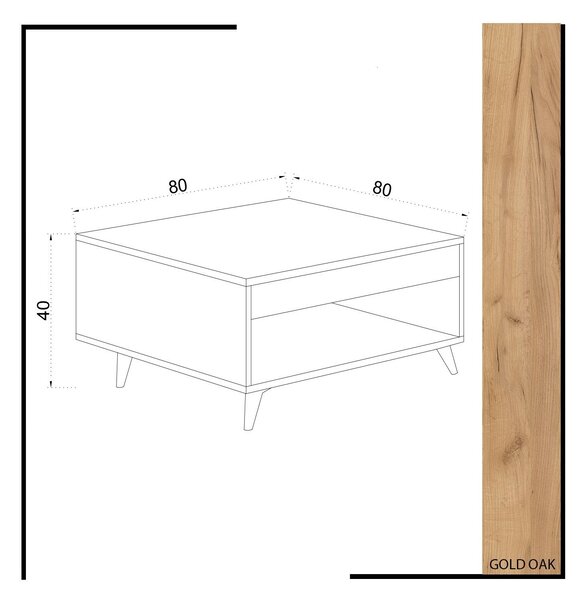 Hanah Home Dohányzóasztal tölgy fehér Silla