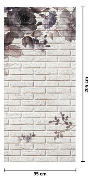 Fotótapéta ajtóra - Fal egy csokorral (95x205cm)