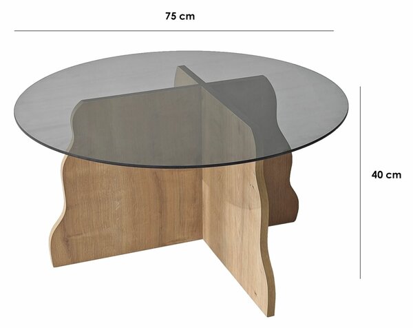 Hanah Home Sapphire Oak Fume Butterfly dohányzóasztal - Sapphire Oak, Fume
