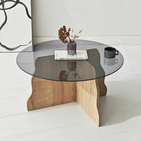Hanah Home Sapphire Oak Fume Butterfly dohányzóasztal - Sapphire Oak, Fume