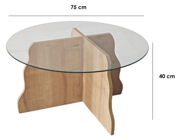 Hanah Home Dohányzóasztal Sapphire Oak Transparent Butterfly - Sapphire Oak, Transparent