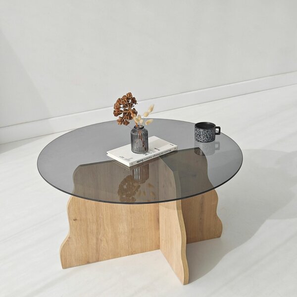 Hanah Home Sapphire Oak Fume Butterfly dohányzóasztal - Sapphire Oak, Fume