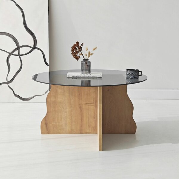 Hanah Home Sapphire Oak Fume Butterfly dohányzóasztal - Sapphire Oak, Fume
