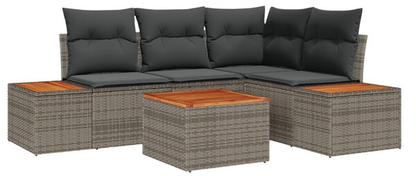 Kerti Kanapé Szett párnával tárolóval 4 pcs Szürke Polyrattan