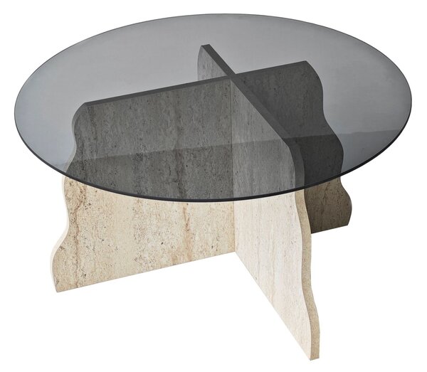 Hanah Home Dohányzóasztal Travertine Fume Butterfly - Travertin, Füst