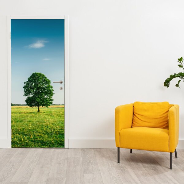 Fotótapéta ajtóra - Fa a réten (95x205cm)