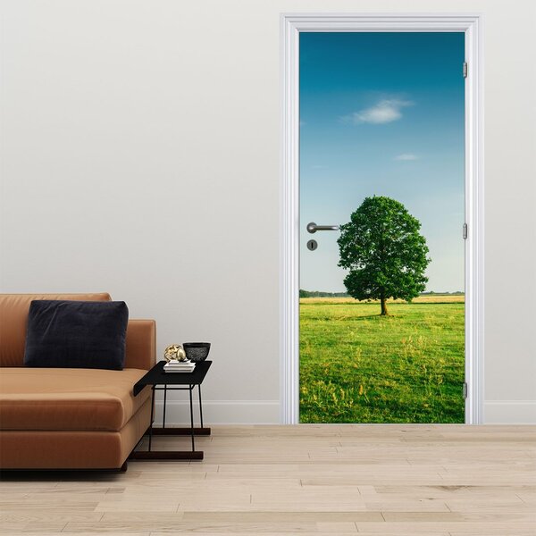 Fotótapéta ajtóra - Fa a réten (95x205cm)