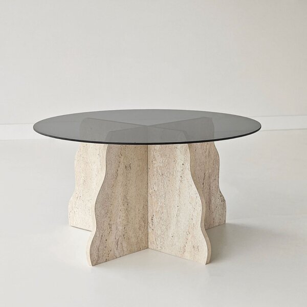Hanah Home Dohányzóasztal Travertine Fume Butterfly - Travertin, Füst