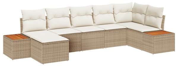 Kerti Kanapé Szett párnával 8 pcs Beige és krém Polyrattan