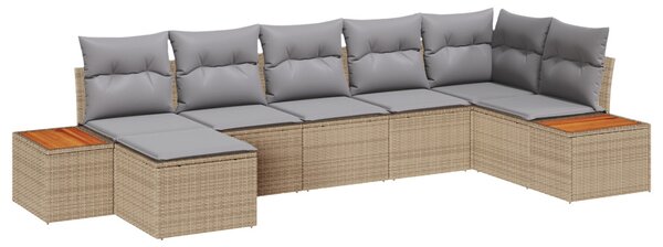 Kerti Kanapé Szett 8 pcs Beige és Világosszürke Polyrattan
