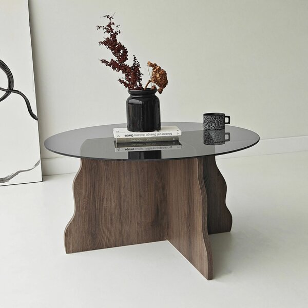 Hanah Home Dohányzóasztal Walnut Fume Butterfly - Dió, Füstös