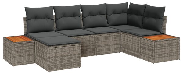 Kerti Kanapé Szett párnával tárolóval 7 pcs Szürke Polyrattan