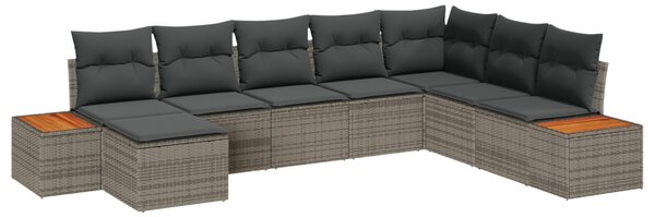 Kerti Kanapé Szett 9 db 8-Ülőhelyek száma Szürke Polyrattan