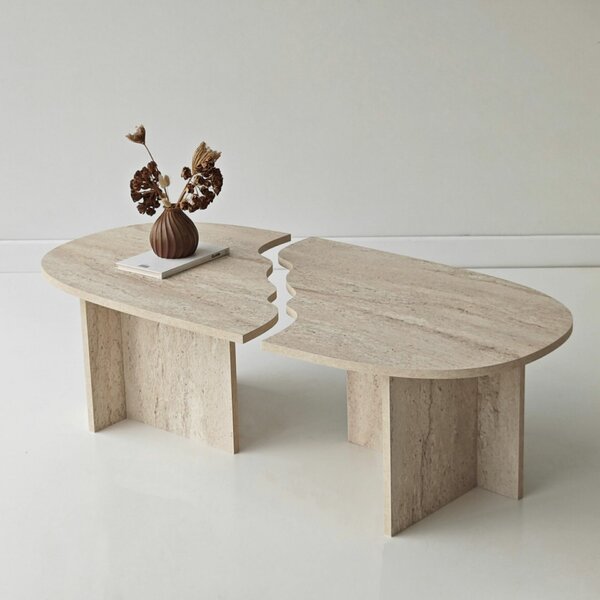 Hanah Home Coffee Table Travertine Missisipi - Travertine