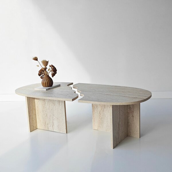 Hanah Home Coffee Table Travertine Missisipi - Travertine
