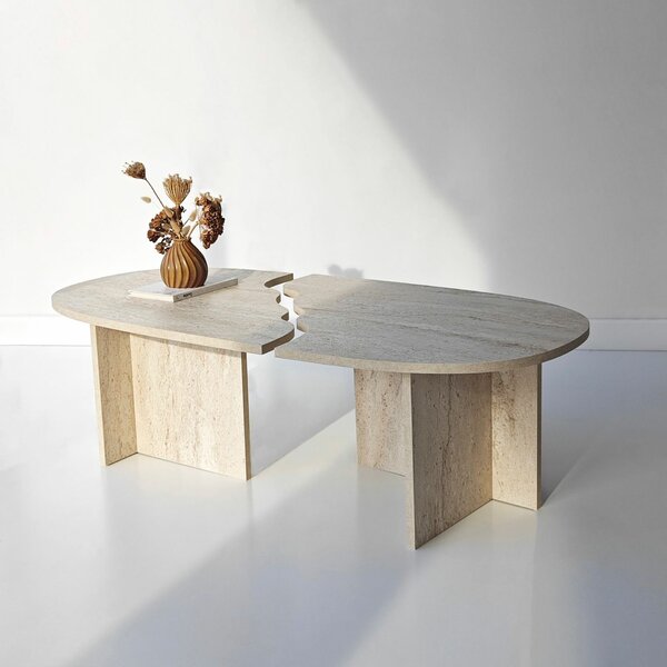 Hanah Home Coffee Table Travertine Missisipi - Travertine