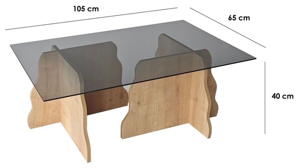 Hanah Home Sapphire Oak Fume Canyon Dohányzóasztal - Sapphire Oak, Fume