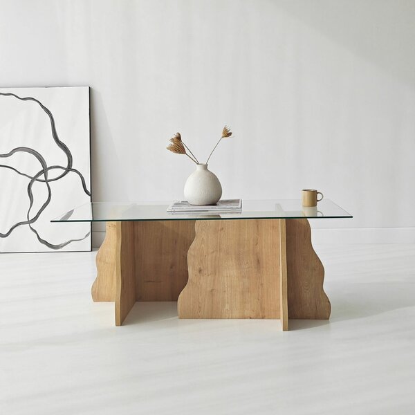 Hanah Home Sapphire Oak Transparent Canyon dohányzóasztal - Sapphire Oak, Transparent
