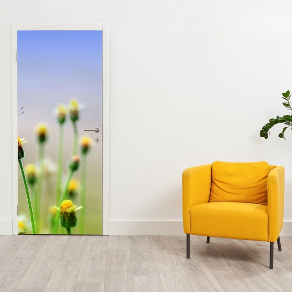 Fotótapéta ajtóra - Pillangók egy virágon (95x205cm)