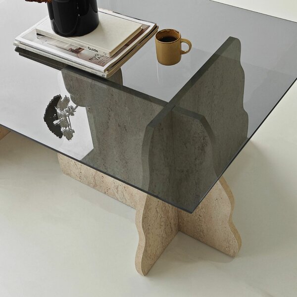 Hanah Home Coffee Table Travertine Fume Canyon - Travertine, Fume