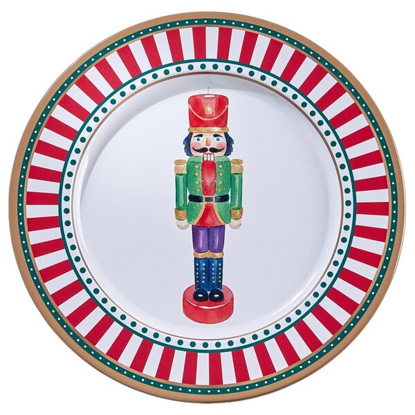 XMAS fém tányér Ø33cm , diótörő
