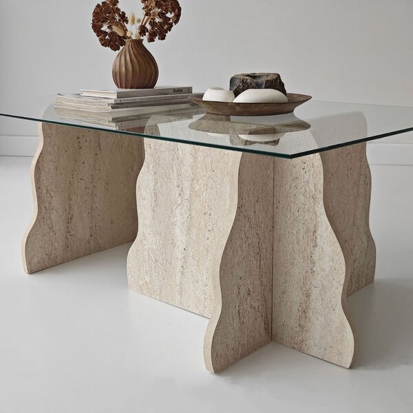 Hanah Home Travertine Transparent Canyon dohányzóasztal - Travertine, átlátszó