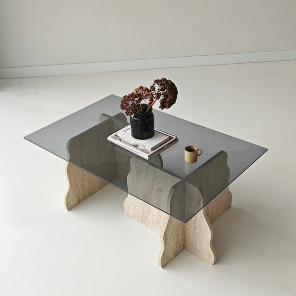 Hanah Home Coffee Table Travertine Fume Canyon - Travertine, Fume