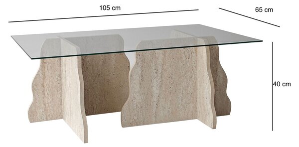 Hanah Home Travertine Transparent Canyon dohányzóasztal - Travertine, átlátszó