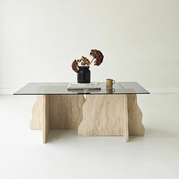 Hanah Home Coffee Table Travertine Fume Canyon - Travertine, Fume