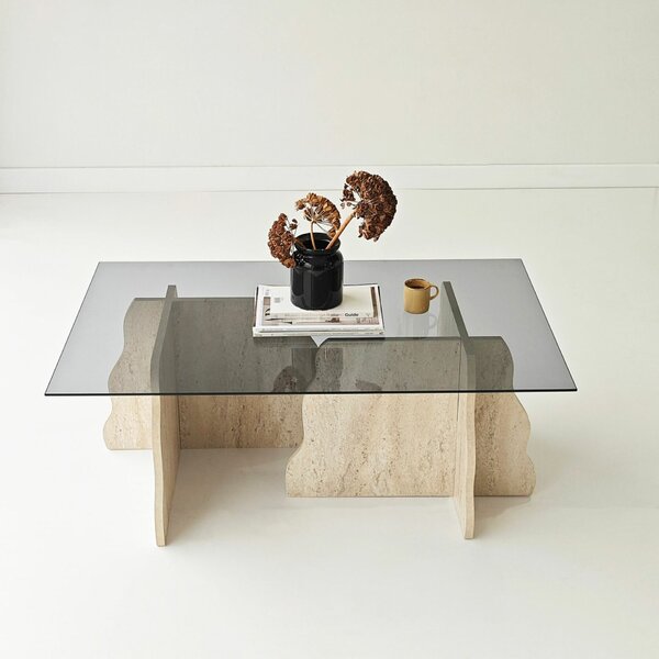 Hanah Home Coffee Table Travertine Fume Canyon - Travertine, Fume