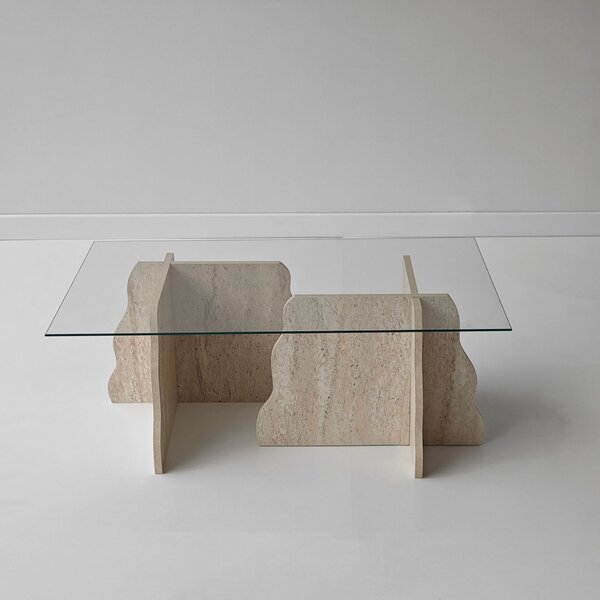 Hanah Home Travertine Transparent Canyon dohányzóasztal - Travertine, átlátszó