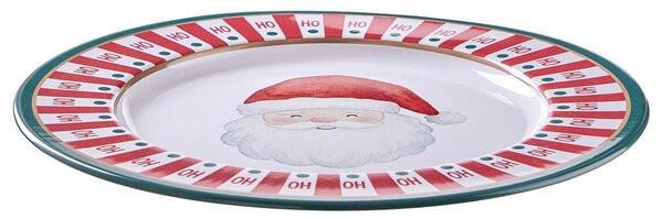 XMAS fém tányér Ø33cm , Mikulás