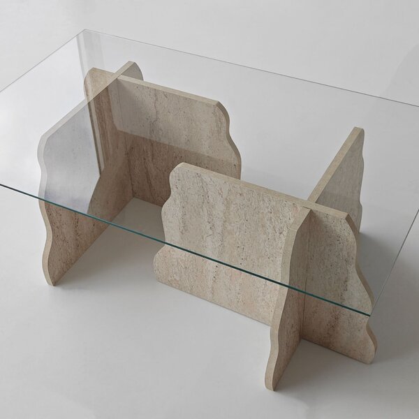 Hanah Home Travertine Transparent Canyon dohányzóasztal - Travertine, átlátszó
