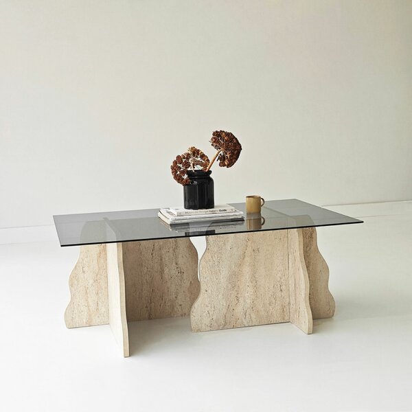 Hanah Home Coffee Table Travertine Fume Canyon - Travertine, Fume