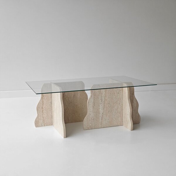 Hanah Home Travertine Transparent Canyon dohányzóasztal - Travertine, átlátszó