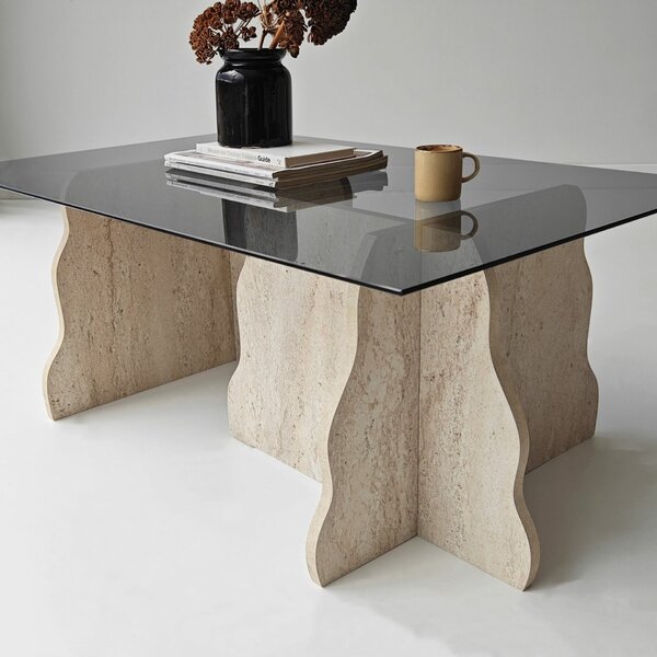 Hanah Home Coffee Table Travertine Fume Canyon - Travertine, Fume