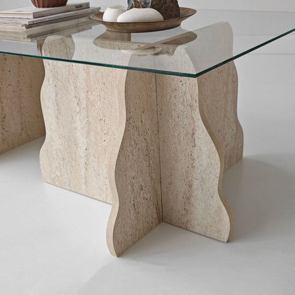 Hanah Home Travertine Transparent Canyon dohányzóasztal - Travertine, átlátszó