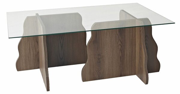Hanah Home Dohányzóasztal Walnut Transparent Canyon - Diófa, Átlátszó