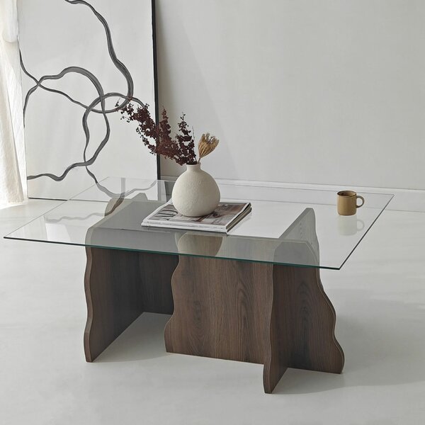 Hanah Home Dohányzóasztal Walnut Transparent Canyon - Diófa, Átlátszó