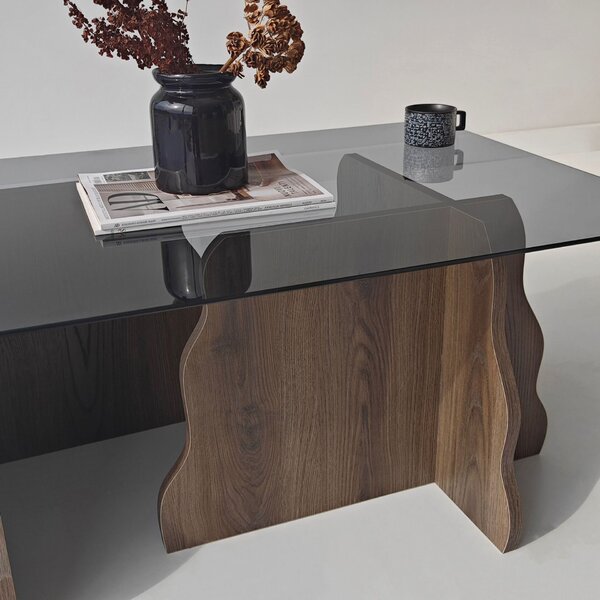 Hanah Home Dohányzóasztal Walnut Fume Canyon - Walnut, Fume