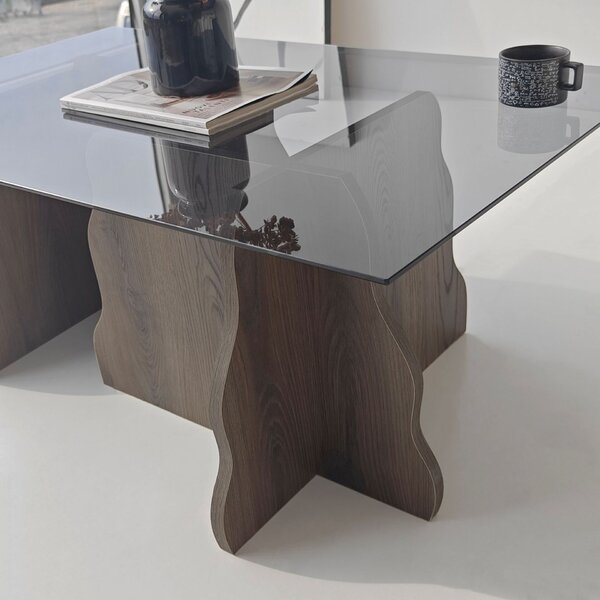 Hanah Home Dohányzóasztal Walnut Fume Canyon - Walnut, Fume