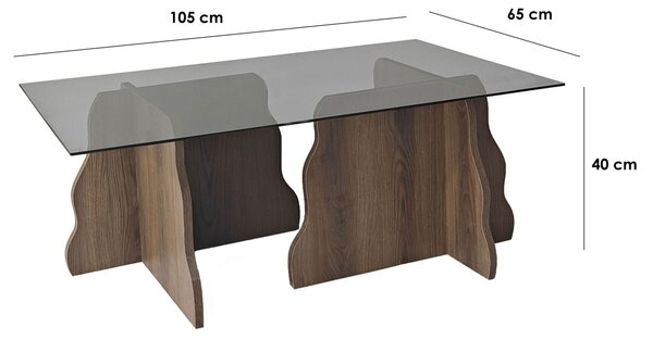 Hanah Home Dohányzóasztal Walnut Fume Canyon - Walnut, Fume