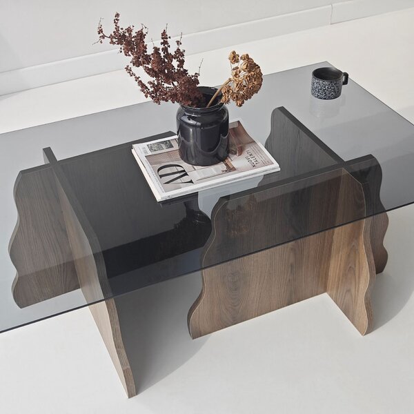 Hanah Home Dohányzóasztal Walnut Fume Canyon - Walnut, Fume
