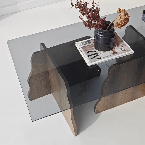Hanah Home Dohányzóasztal Walnut Fume Canyon - Walnut, Fume