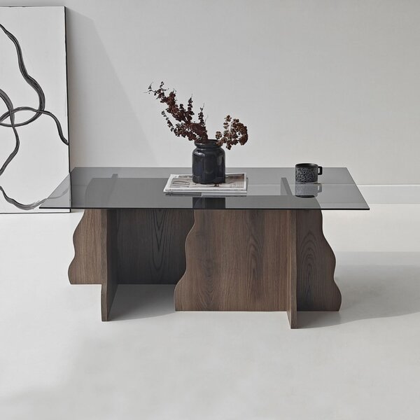 Hanah Home Dohányzóasztal Walnut Fume Canyon - Walnut, Fume