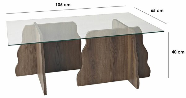 Hanah Home Dohányzóasztal Walnut Transparent Canyon - Diófa, Átlátszó