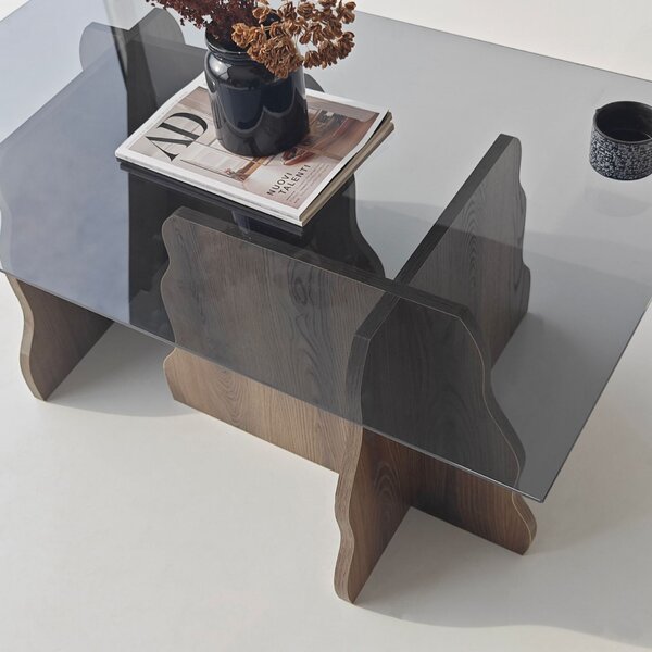 Hanah Home Dohányzóasztal Walnut Fume Canyon - Walnut, Fume